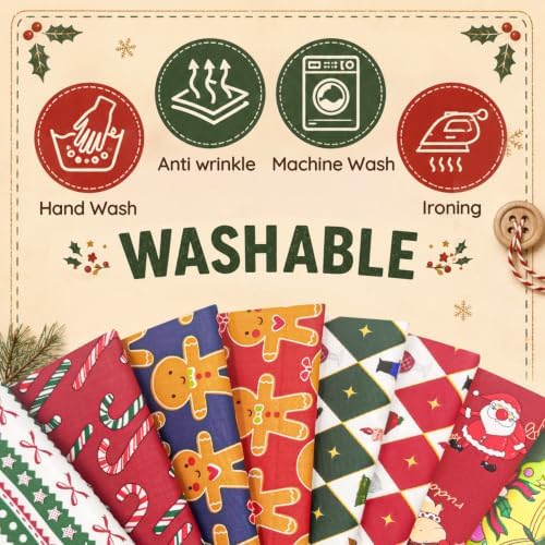 Aubliss 8pcs Fat Quarter Fabric Bundles (100% Cotton - 20'' x 20'')