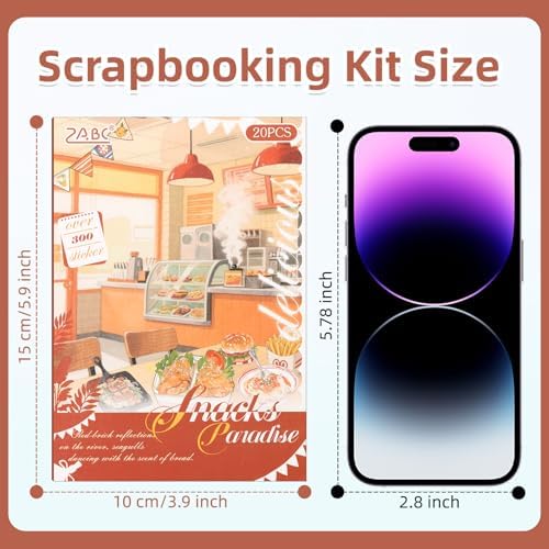 Snacks Series Sticker Scrapbooking Supplies for Junk Journal, 20 Sheets PET Stickers