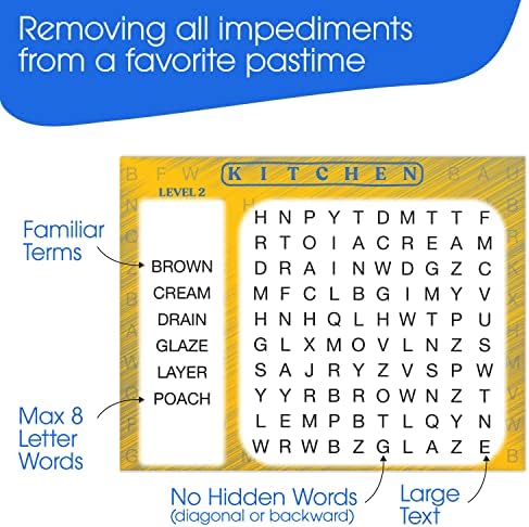 Keeping Busy Word Search 2 Dementia Activities for Seniors | Alzheimer Products for Elderly Patients | Fun Memory Game Toy & Cognitive Brain Puzzle for Senior Citizens w/Memory Loss or Alzheimers