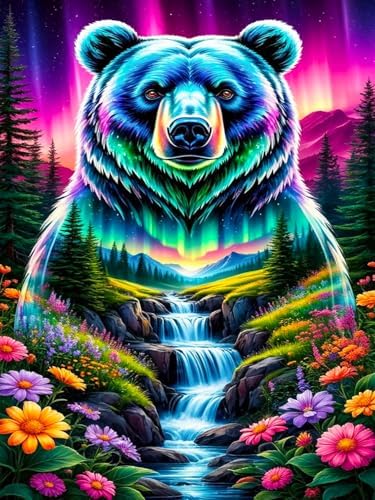 Okarina Diamond Art Kits for Adults & Beginners, Bear Diamond Painting Kit