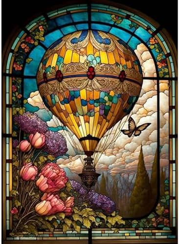 Hot Air Balloon Diamond Painting Kits for Adults, Diamond Art Kits 12x16in | Diamond Painting Kits for Adults Beginners, Gem Art, 5D Full Drill, DIY Arts and Crafts for Gift Home or Decor
