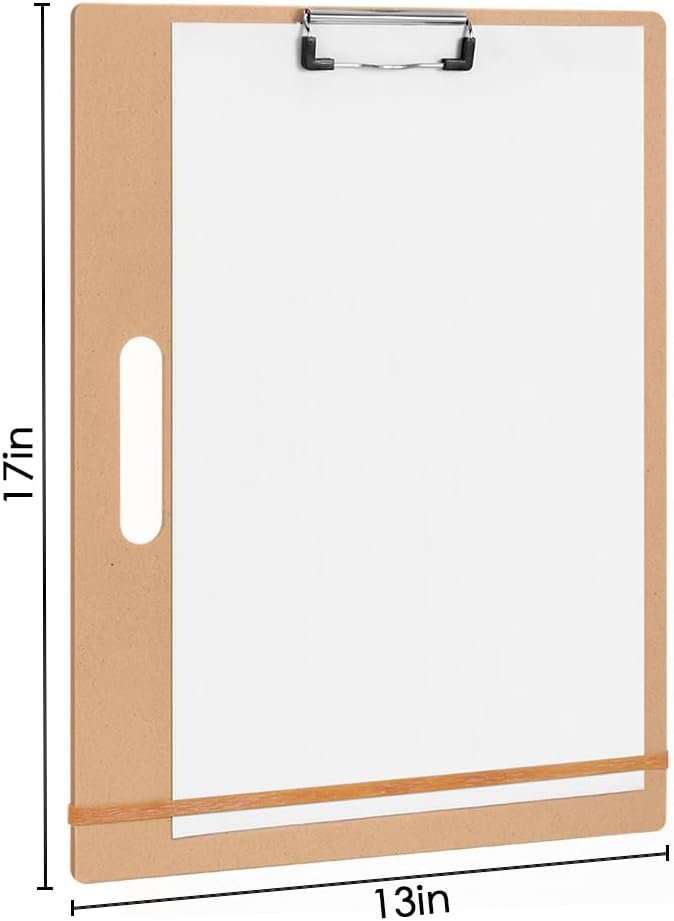 13"x17" Drawing Boards with Clip, Bands and Handle, Pack of 2 | Portable Lightweight Art Board For Sketching, Durable Watercolor Board For Artists Indoor Outdoor Use, Art Supply