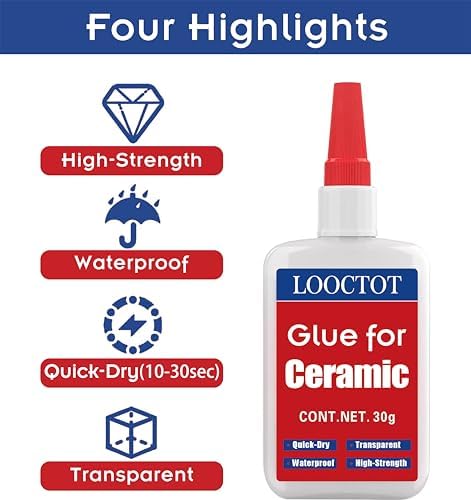 30g Ceramic Glue,China Porcelain and Pottery Repair,No Smell After Cure