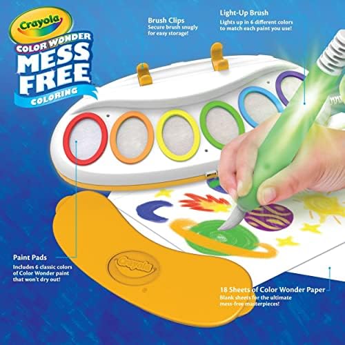 Crayola Color Wonder Magic Light Brush, Mess Free Painting for Kids, Age 3+