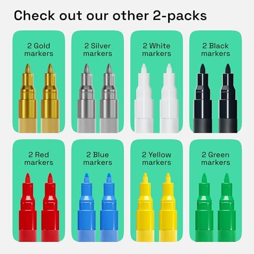 ARTISTRO Yellow Acrylic Paint Markers - 0.7mm Extra Fine-Tip - Set of 2