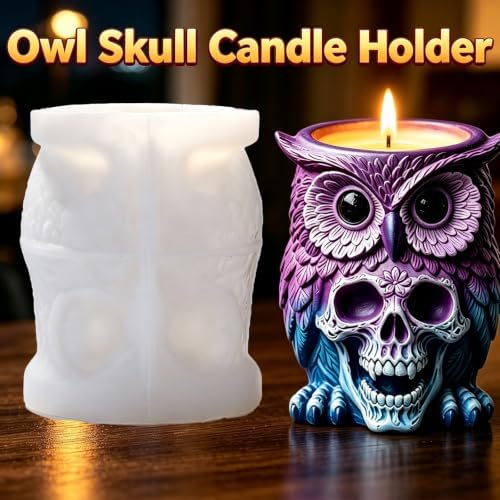 Owl Epoxy Resin Silicone Mold for Casting Halloween Decor Candle