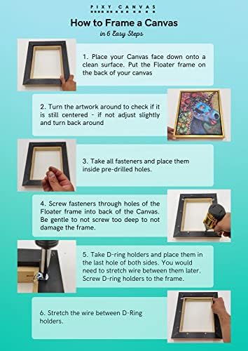 Pixy Canvas 11x14 inch Floater Frame for Canvas Paintings, Wood Panels, Canvas Panels & Stretched Canvas Boards. Floating Frame fits 5/8", 3/4" & max 7/8" Deep Artwork (Light Maple, 11 x 14 inch)