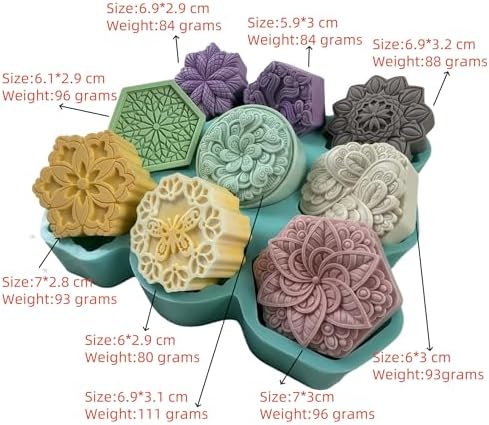 9 Cavities Mixed DIY Soap Mold, Handmade Soap Making Silicone Tray, Flower Silicone Mold for Natural Soap,Scented Candle Wax, Plaster Diffuser, Crystal Epoxy Decorations (IB-9 Mixed Flower Mold#4)