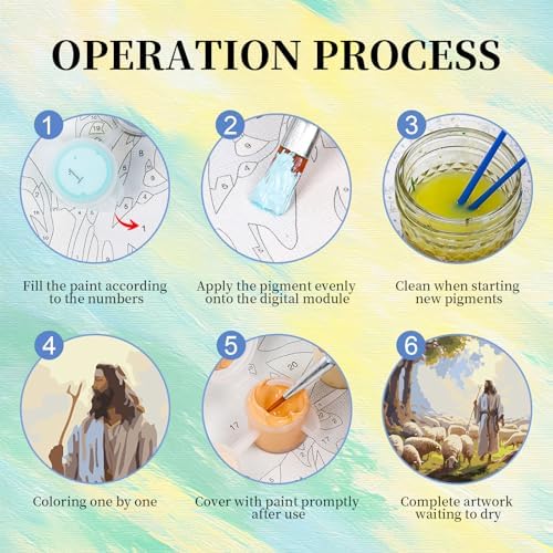 Paint by Numbers Kit for Adults, Jesus DIY Painting Kit, 16x20 Inch