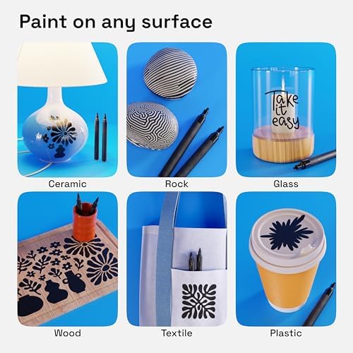 ARTISTRO Black Acrylic Paint Markers - 3mm Medium-Tip - Set of 2