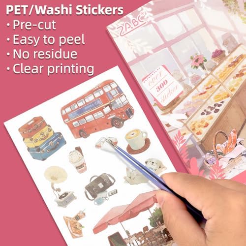 Afternoon Tea Series Sticker Scrapbooking Supplies for Junk Journal, 20 Sheets PET Stickers
