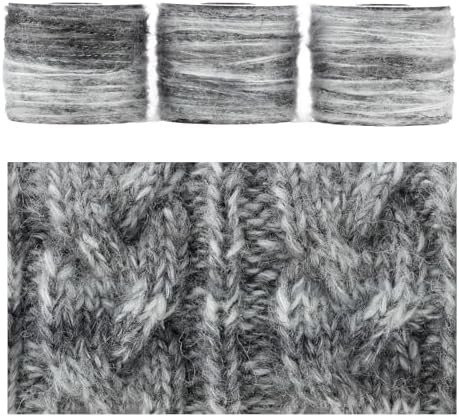Artisanal Yarn Collection Multifiber Fancy Yarn for Knitting Crocheting Crafts DIY, Set of 3 Rolls(099 Vintage Shadow Velvet Glow)