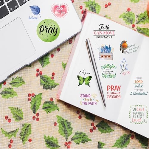 24 Sheets Inspirational Christian Stickers for Journaling, Bible Stickers