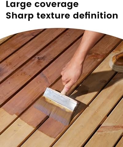 Voomey Deck Stain Brush 6 Inch, Limewash Brush for Wood, Deck Stain and Sealer Applicator, Strong Hold Paint Without Chipping, Quickly Paint Decks, Fences, Walls and Furniture