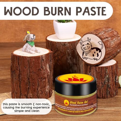 1DFAUL Wooden Burning Paste, 4 OZ Wood Burn Gel with Silicone Squeegee