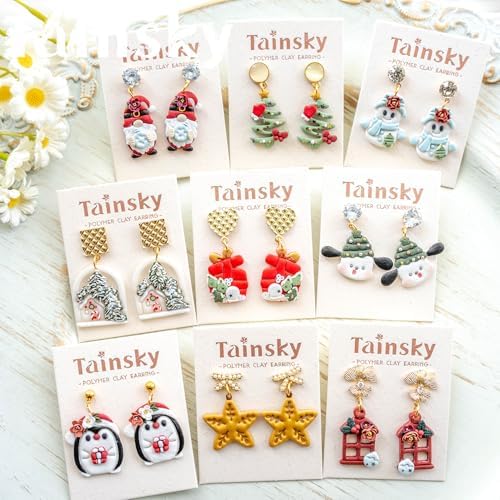 Tainsky 27 Shapes Christmas Polymer Clay Cutters, Winter Clay Cutters for Polymer Clay Jewelry Making