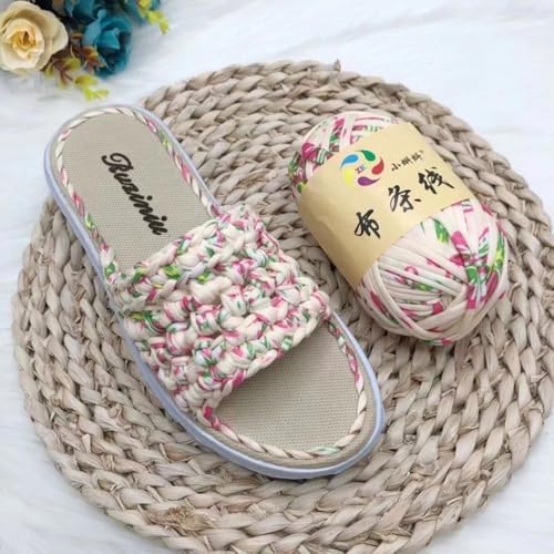 iSuperb 1 Pack T-Shirt Yarn Knitting Colorful Cloth Art Yarn Fabric Crochet Cloth for DIY Knitted Art Basket Bag - 100g