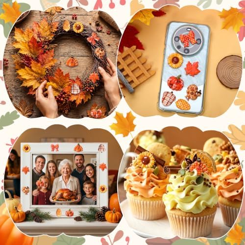 80 PCS Thanksgiving Resin Charm Mini Fall Flatback Charms