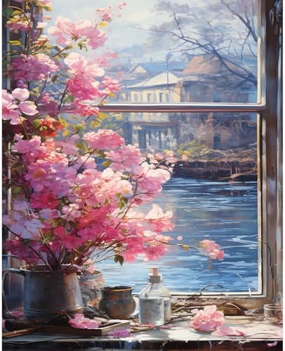 Arpilul Flowers Paint by Number for Adults-Paint by Numbers for Adults Beginner, Adult Paint by Number Kits on Canvas for Home Wall Art Decoration and Gifts 16x20Inch(Z-YH38)