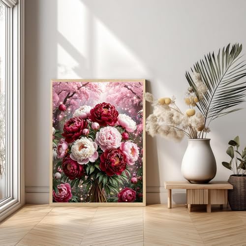 Xylogist Flowers Diamond Art Kits for Adults, 5D Diamond Painting Flowers
