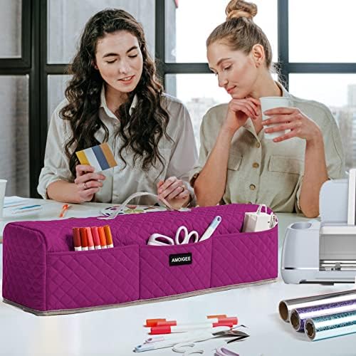 AMOIGEE Padded Dust Cover for Criicut Maker 4, Maker 3, Maker, Explore 4, Explore 3, Explore Air 2, Protective Machine Cover with Handle, Storage Pockets for Craft Accessories and Suppliers