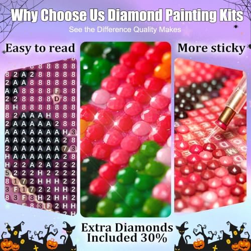 Vesmiral 6 Pack Halloween Diamond Art Kits for Adults 10x12inch