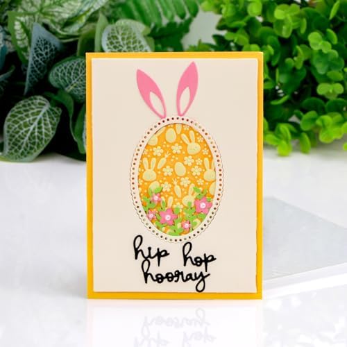 3D Embossing Folder Bunny Rabbits Easter Plastic Embossing Texture Fades Folders Template for Card Making Scrapbooking and Other Paper Crafts, Scrapbooking Paper Craft Album Stamps DIY Decor