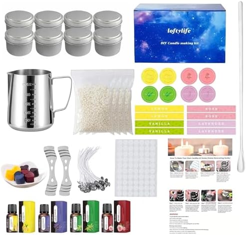 abnegation Candle Making Kit, Complete DIY Craft Set for Beginners (Silver)