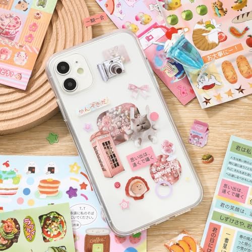Girl's Japanese Retro Sticker Book, 1000+ Cute Comics Style Food Stickers, for DIY Scrapbooking Journaling Handbook Decoration
