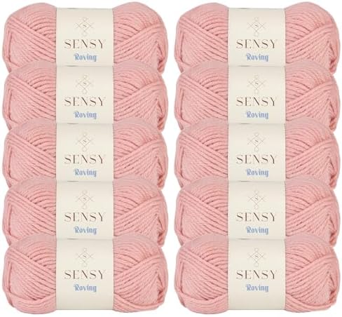 S Sensy Roving - Premium Acrylic&Wool Yarn 10 Skeins Quartz Pink 131 Yards