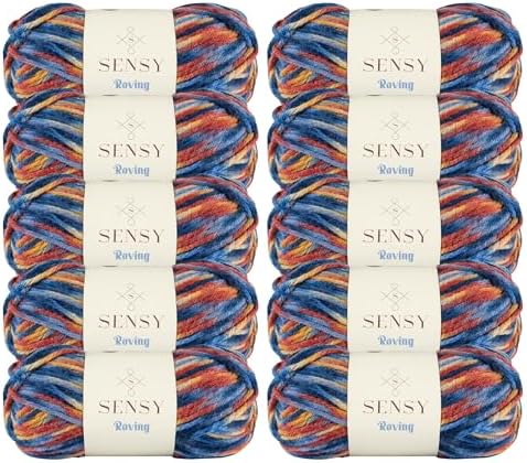 S Sensy Roving Multi-Premium Acrylic&Wool Yarn 10 Skeins Midnight 131 Yards