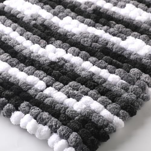 Hand-Woven Ball Yarn, 4 Pack, 380g Total, for Blankets, Cushions, and Pet Nests, Fluffy Chunky Craft Yarn (Panda)