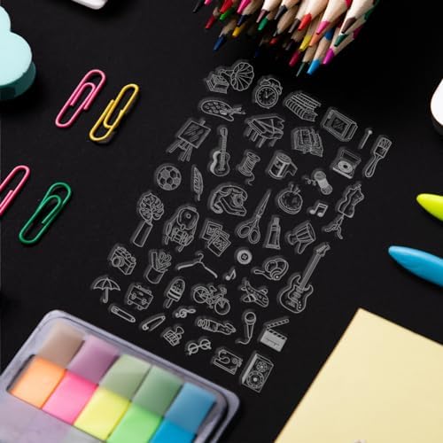PH PandaHall Life Little Things Clear & Transparent Silicone Stamps for Card Making, Decoration, DIY Scrapbooking & Crafts