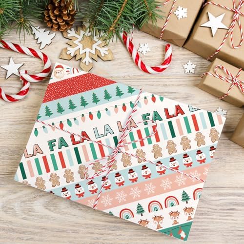 JarThenaAMCS 12 Rolls Christmas Boho Washi Tape Xmas Tree Santa Claus Snowman Colorful Decorative Masking Tape for Winter Scrapbook Journal DIY Art Craft Gift Wrapping