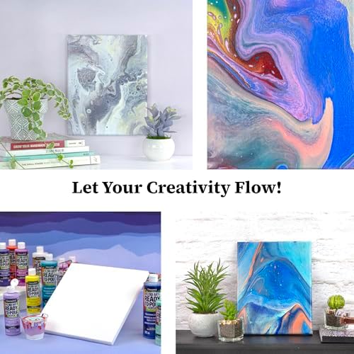 DecoArt Fluid Art Ready-to-Pour Paint Set – Galactic Colors, Set of 6 (4 fl oz Bottles) – Acrylic Pouring Paints for Canvas, Wood & DIY Art Projects