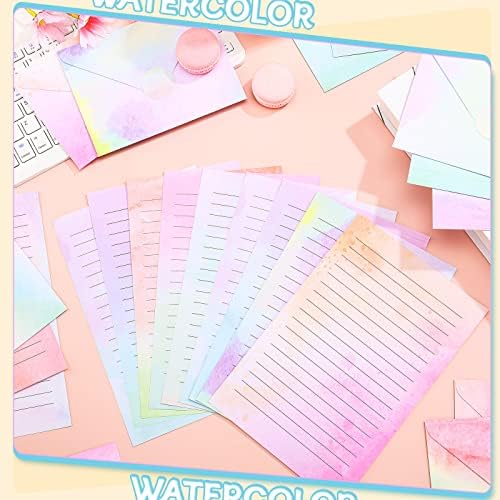 TaoBary 160 Pcs Watercolor Stationery Paper and Envelopes Set, 5.5 x 8.25''