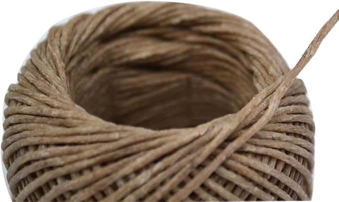 Beeswax Hemp Wick, 200 ft Spool, 100% Organic Hemp Wick Well Coated with Beeswax, Thick Gauge(1.0mm) Mother' Day+Easter Making Candle Making Decor or Gifts