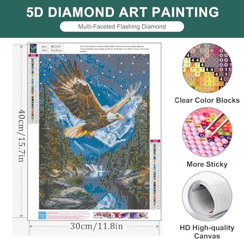 Diamond Art Kits for Adults,Eagle Diamond Painting Kits for Beginner