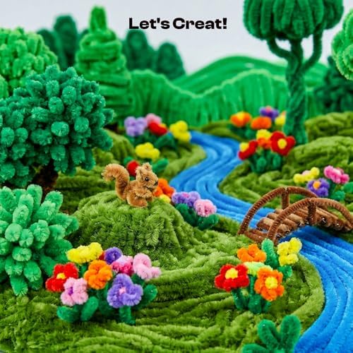 Caydo 200 Pieces Green Pipe Cleaners Craft Chenille Stems