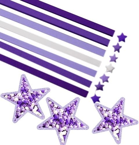 Origami Paper Stars, Colorful Handcraft Origami Lucky Star Paper DIY Paper Arts Creativity Hand Art Crafts (Purple gradient (1350) sheets)