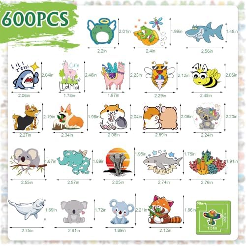 Arme Cute Animal Stickers Bulk Waterproof Water Bottle Stickers Pack 600PCS | Vinyl Stickers for Kids, Toddlers, Teens, Boy, Girl, Fun Stickers for Classroom Reward, Luggage, Cups, Random