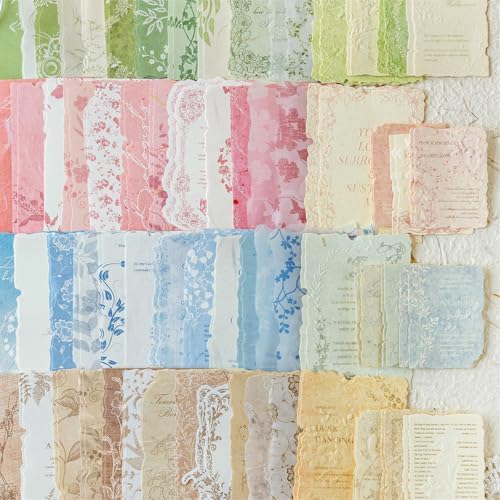 Scrapbook Paper Textured Journaling Scrapbooking Supplies Decorative Craft Paper Assorted for Junk Journals Card Making Crafts DIY Vibrant Colors (Flower Branch Language Series)