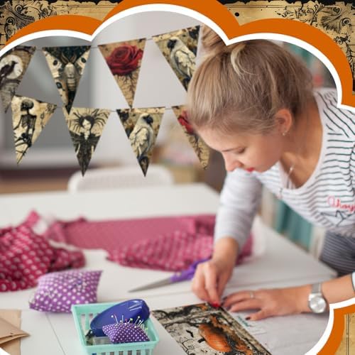 HunnmingRe 20 Pcs 10''x10'' Vintage Halloween Quilting Fabric Squares