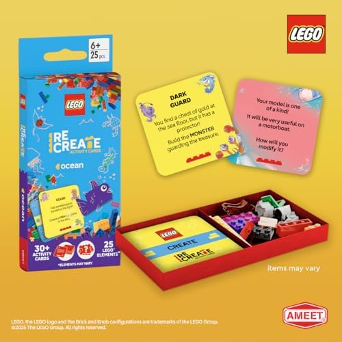LEGO Recreate Activity Cards – Ocean | Imaginative Building Game with 30+ Activity Cards & 25 LEGO Elements | Ages 6+ | Screen-Free Creativity