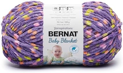 Bernat Baby Blanket Yarn for Crocheting Soft, Pixie Dot