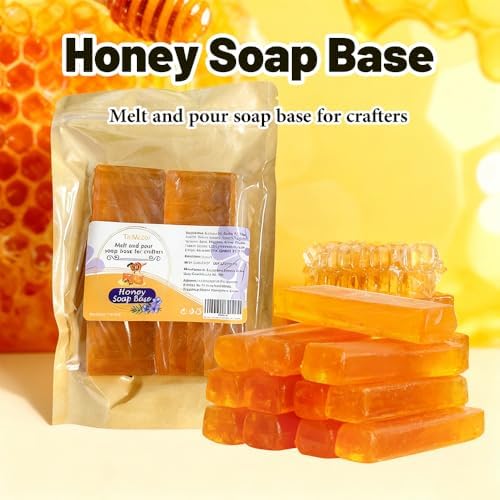 Honey Soap Base Bar,Melt and Pour Soap Base SLS/PEG Free Easy Cutting 1 LB