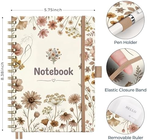 AHGXG Spiral Journal Notebook, 160 Lined Pages, A5 Size (5.7'' x 8.3'')