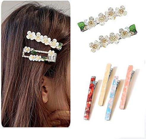 60PCS Hair Clips for Silicone Resin Molds, DIY Hair Bow Clips Pearl Hairpin Hair Accessories for Girls and Women (Silver)