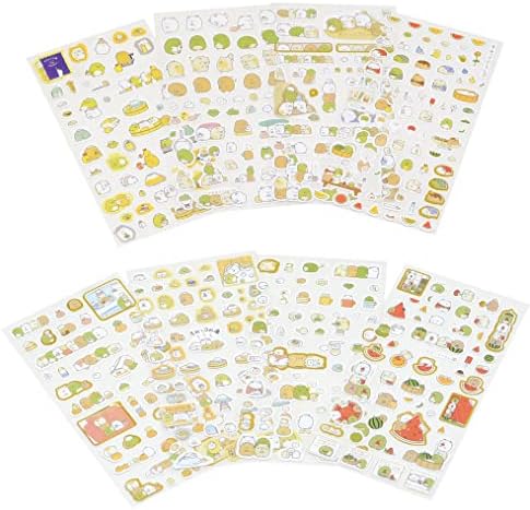 8 Sheet Colorful Sticker 500+ Adhesive Sticker Decorative Labels for Diary, Album (8 Sheet Sticker 500+)