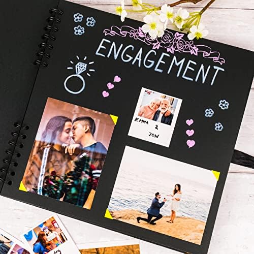 Scrapbook Album, 80 Pages, 11 x 11 Inch, Black Photo Album, Scrap Book | Hardcover with Thick 250 GSM Kraft Paper, Ideal for Your Scrapbooking Albums, Art & Craft Projects (Black, 11 x 11 Inch)